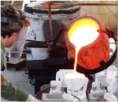 pouring bronze