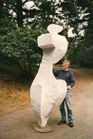 Robert Holmes with sculpture