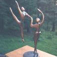 ASCENDING (SMALL) size: 22" x 20" x 8"  weight: 18 lbs  cast bronze 