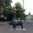 BULL DANCER (MONUMENTAL) 132"x100"x32" cast bronze 800 lbs