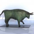 CAVE BULL (MEDIUM) size: 48" x 28" x 12" weight: 160 lbs   cast bronze 