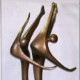 DANCERS ON ONE TOE (SMALL) 26" x 20" x 10" weight: 40 lbs  cast bronze 