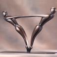 DUO (SMALL)  size: 22" x 16" x 4" figure only  weight: 16 lbs  cast bronze