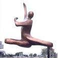 FLYING DANCER (LARGE)    size: 54" x 52" x 20" (figure only; pole heights vary)   weight: 260 lbs    cast bronze 