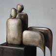 I AM SEATED PAIR (SMALL) 14"x11"x5" cast bronze 20 lbs