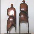 I AM STANDING PAIR (SMALL)  size:18" x 10" x 3" weight: 22 lbs  cast bronze 