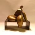 SEATED 4 [miniature]  size:10" x 9" x 9"  weight: 12 lbs  cast bronze 