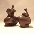 SEATED 8 and 9 [miniature]  SIZE: 10" x 6" x 6" (over all)  WEIGHT: 6 lbs (over all)  cast bronze