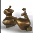 SEATED 8 and 9 (medium)  size: 24” x 18” x 14” each figure  weight: 100 lbs each figure - bases vary  cast bronze 
