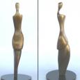 STROLLING WOMAN 2 (medium)   size: 36" x 6" x 4"   weight: 40 lbs   cast bronze 