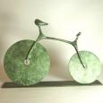 BICYCLE (MINIATURE 9")   size:  12" x 9" high x 2" includes base  weight: 2.5 lbs  cast bronze