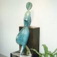 POS NEG LEANING (MEDIUM) 42"x19"16" (incl base) cast bronze 100 lbs